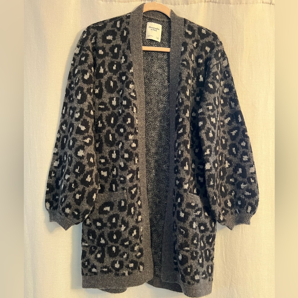 Abercrombie & Fitch leopard mid length cardigan